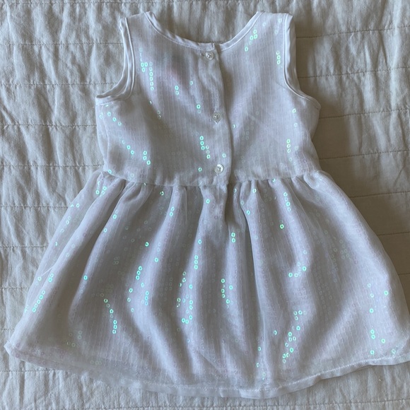 The Children's Place White Sequins Dress Size 18-24 Months - Picture 2 of 7